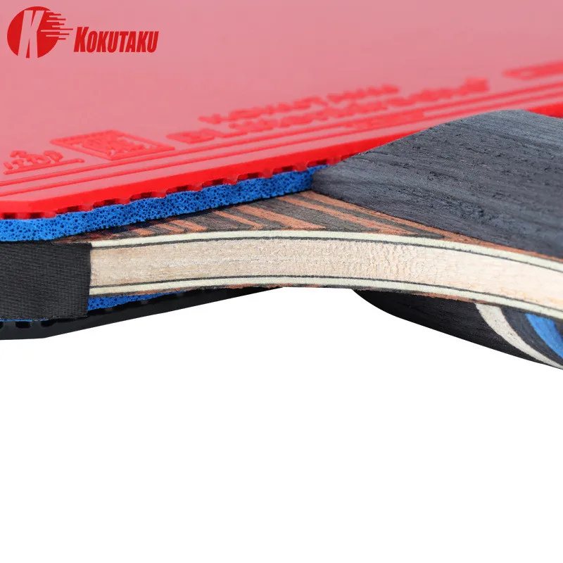 KOKUTAKU ITTF professionnel 4/5/6 étoiles raquette de ping-pong en carbone raquette de tennis de table bat paddle ensemble boutons en caoutchouc avec sac
