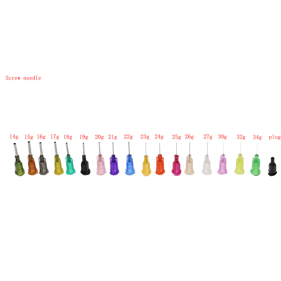 산업용 주사기 디스펜서용 무딘 팁 디스펜싱 바늘, 14G-34G, 50 개