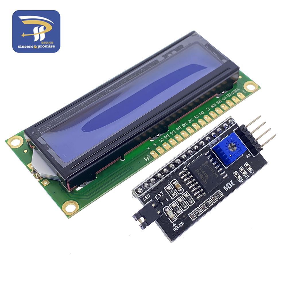 1602 16x2 HD44780 for Arduino Character 5V LCD Blue Screen 1602A IIC/I2C Serial PCF8574 Interface Adapter Plate Module DIY KIT