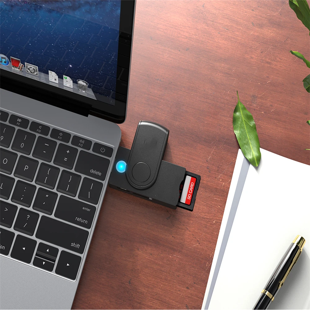 Lector de tarjetas inteligentes USB 2,0, micro SD/TF, Banco de identificación de memoria EMV, adaptador de conector electrónico DNIE dni citizen sim