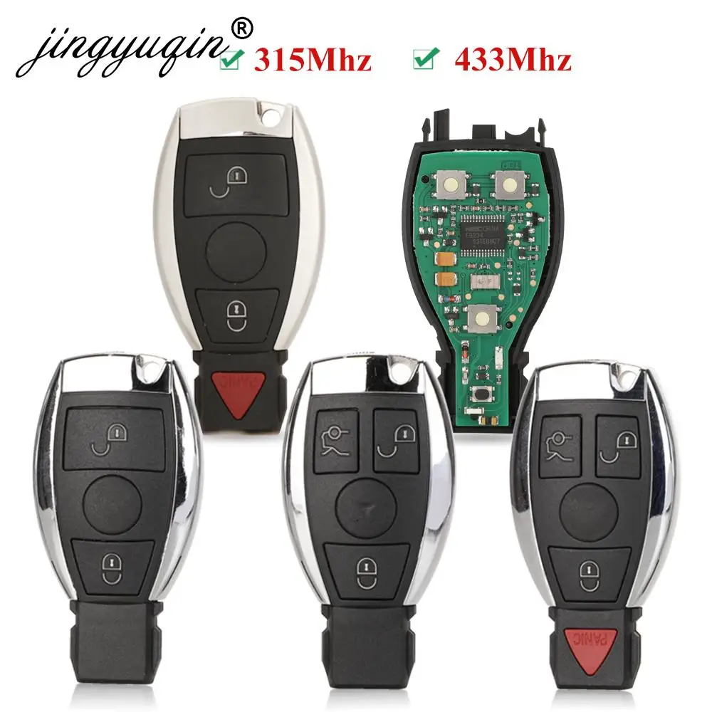 Jingyuqin BGA estilo 2/3/4 botones remoto llave de coche 315 Mhz/433 MHz para MB Mercedes-BENZ S 2 apoya Original NEC BGA Fob