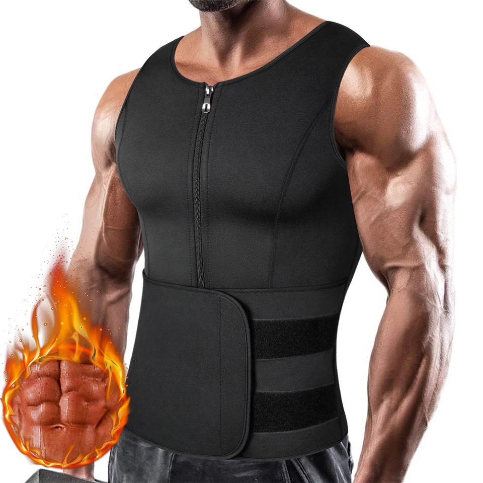Vensslim Men Body Shaper Waist Trainer Vest Slimming Shirt Sauna Sweat Compression Undershirt Shapewear Fat Burner Workout Tops