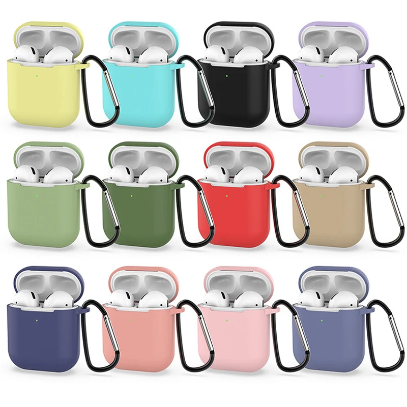 Funda para Apple Airpods funda protectora de silicona para auriculares Bluetooth para Apple Airpods funda 1 y 2 funda a prueba de golpes