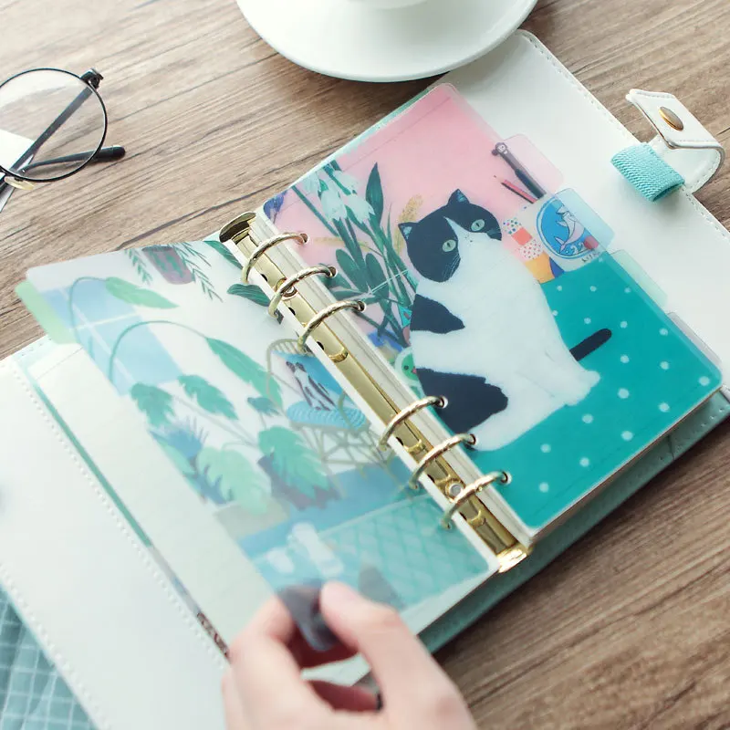Dễ Thương 6 Nhẫn Giấy Chỉ Số Chia Cho Chất Kết Dính Quy Hoạch Xách Tay Đựng Văn Phòng Phẩm Kẹo Laptop Giấy Chia Bộ Phụ Kiện A5 A6