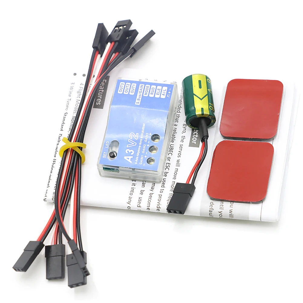 3 แกน Gyro A3 V2 เครื่องบิน Flight Controller Stabilizer สําหรับเครื่องบิน RC FIXED-Wing Copter