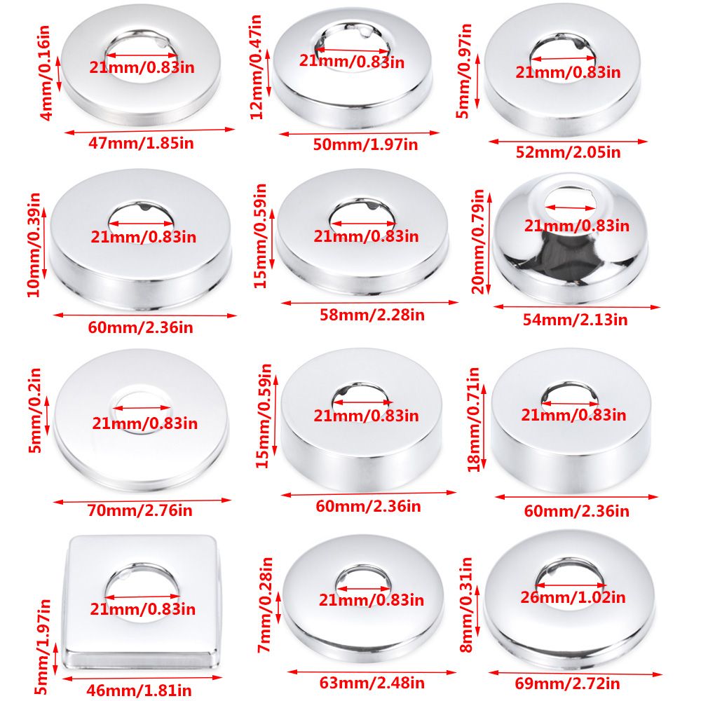 Cubiertas de pared de tubería de agua de acero inoxidable, cubierta decorativa autoadhesiva para grifo de ducha, accesorios de baño con acabado cromado, 1 ud.