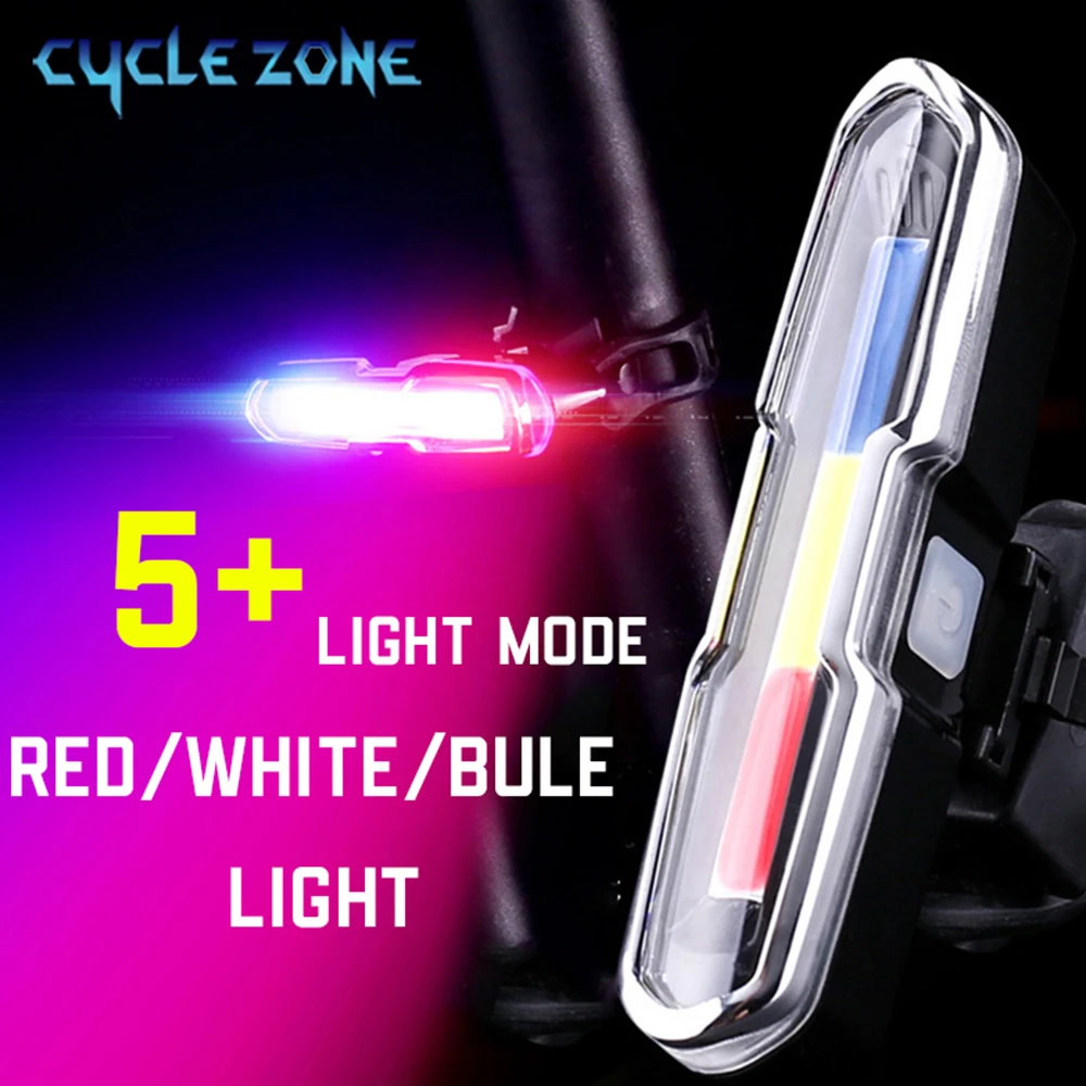 Fanale posteriore per bicicletta a 3 colori Lampada posteriore per ciclismo ricaricabile Fanali posteriori di avvertimento per bici MTB impermeabili per la corsa in bicicletta