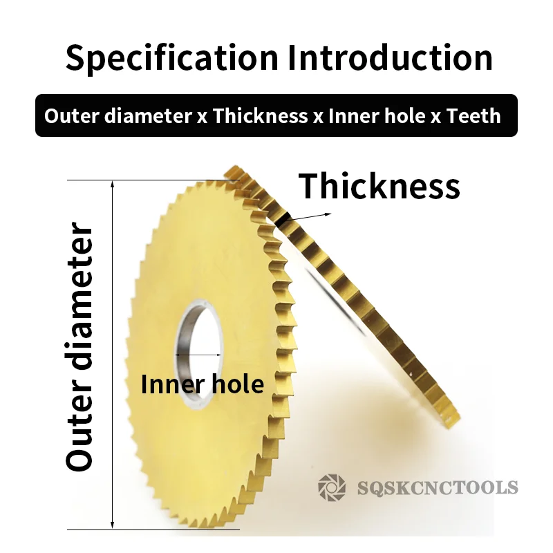 Fräsen Hss Kreissäge 40 mm/50 mm/60 mm/63 mm/75 mm/80 mm/100 mm Dicke 0,2 mm-4,0 mm Schlitzschneider Sägeblatt