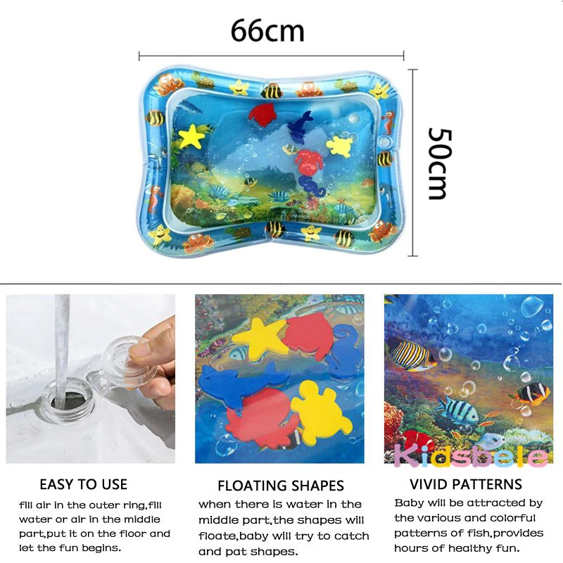 เด็กเล่นน้ํา Mat Tummy Time ของเล่นสําหรับทารกแรกเกิด Playmat PVC เด็กวัยหัดเดินสนุกกิจกรรม Inflatbale Mat ของเล่นเด็ก Seaworld พรม