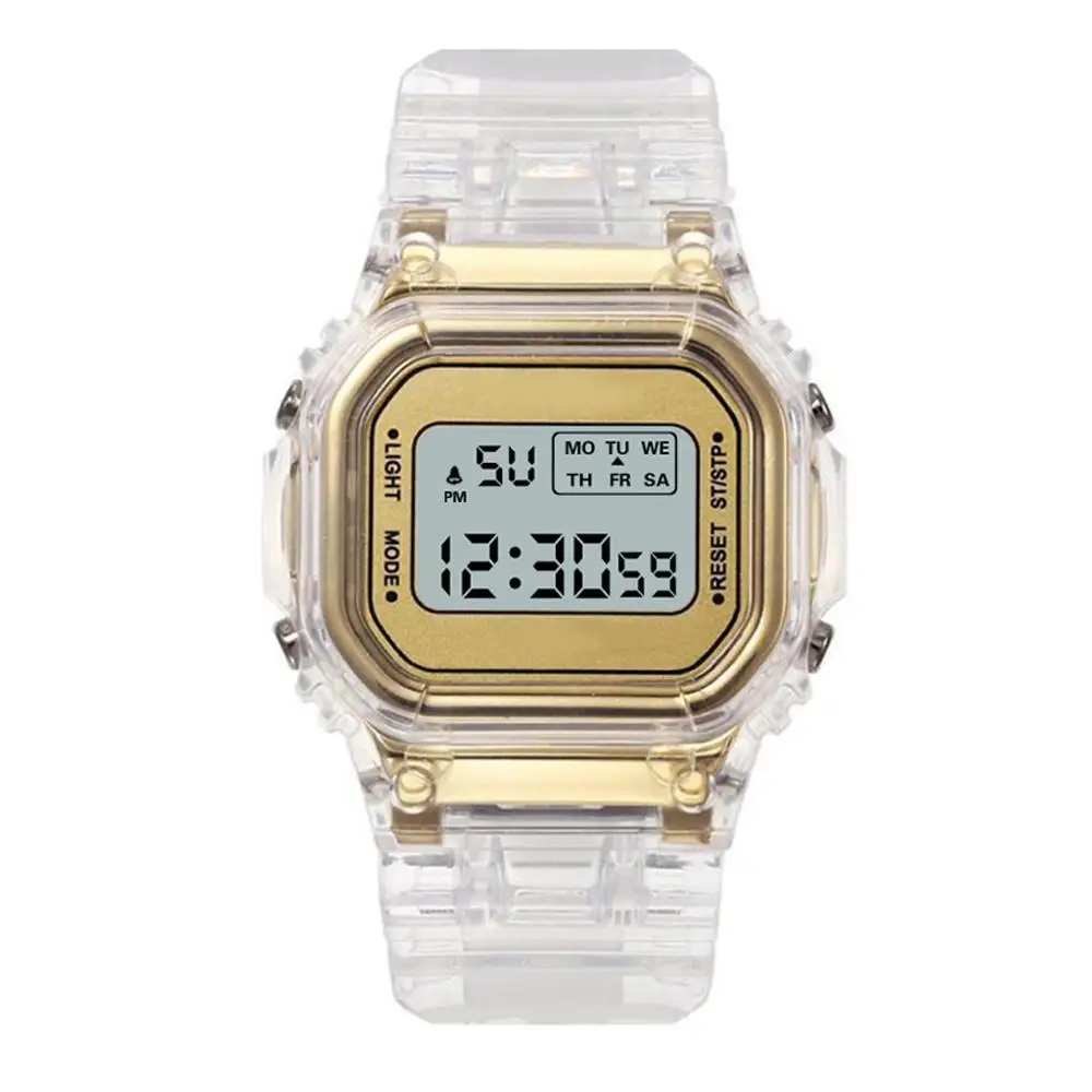 Relojes deportivos creativos para hombre, reloj Digital LED de lujo, de moda, negro, oro rosa, Masculino