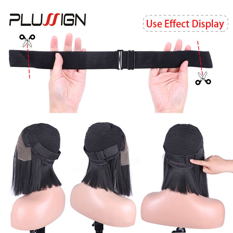 5 uds Plussign banda elástica ajustable para pelucas costura banda de peluca negra 2,5 Cm, 3 Cm, 3,5 Cm de ancho accesorios de peluca peluca Material fijo