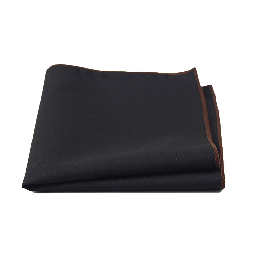 Männer Leinen Baumwolle Plain Schwarz Tasche Platz Bunten Rand Taschentuch Prom Hanky