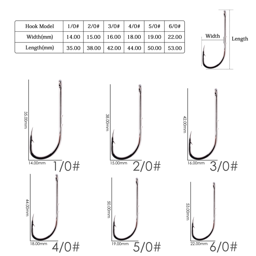 50 / 20 Chiếc Thép Gai Móc Câu Cá Biển Sâu Cá Chép Đơn Vòng Tròn Móc Bộ Bay Phụ Kiện Câu Cá Lưỡi Thép Carbon fishhook