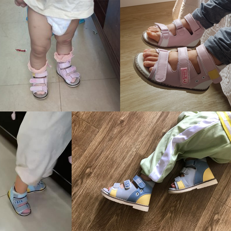 Ortoluckland เด็กวัยหัดเดินรองเท้าแตะเด็กใหม่ Orthopedic Flatfeet รองเท้าฤดูร้อน Boys Arch สนับสนุนรองเท้า Size20 To33