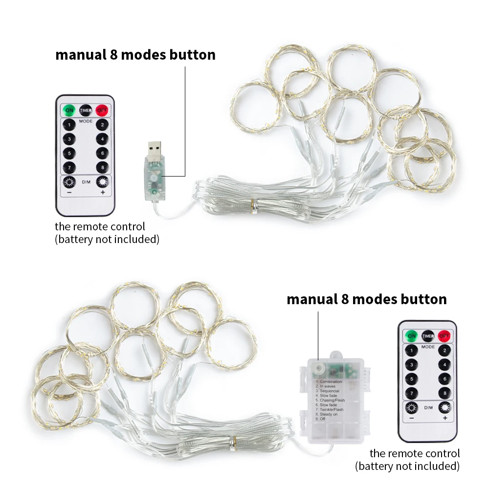 3MX1M/2M/3M แบตเตอรี่/USB Power LED String ไฟ Fairy Garland สําหรับปีใหม่งานแต่งงานคริสต์มาสบ้านผ้าม่านตกแต่งไฟ