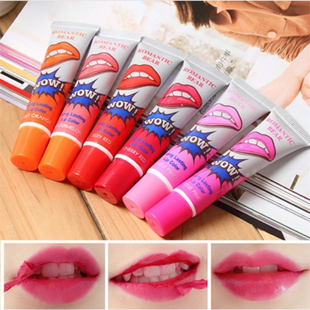 6 colori Peel Off Rossetto liquido Impermeabile Lucidalabbra a lunga durata Maschera per pelucchi Trucco Tattoo Rossetti lucidalabbra Cosmetici da donna