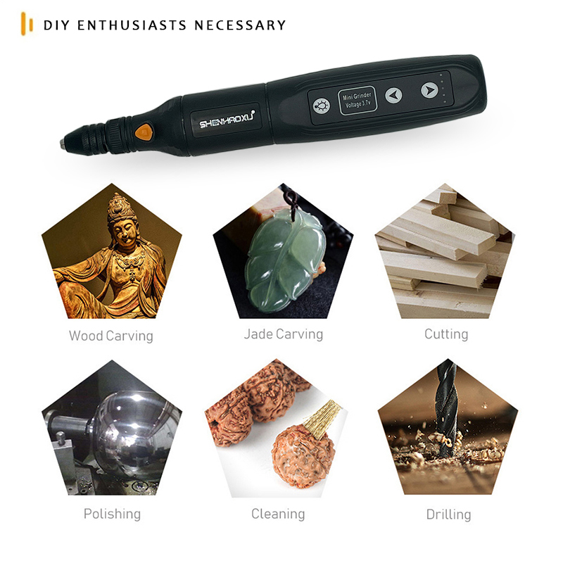 Không Dây Máy Mài Sạc Pin Có Thể Tháo Rời Chạm Khắc Gỗ LED 5 Tốc Độ Quay Dụng Cụ Máy Chạm Khắc Dremel