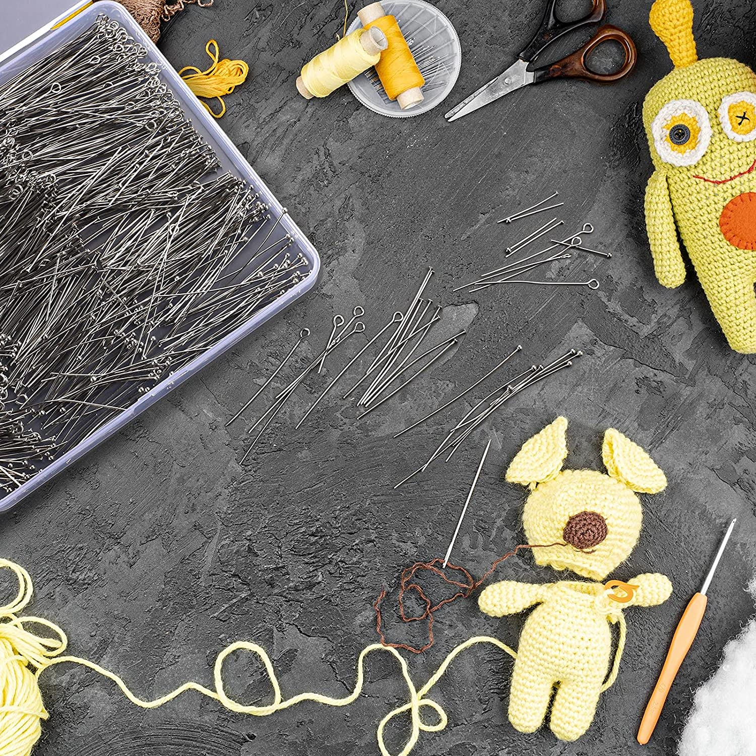 50-100 個ステンレス鋼ヘッドアイフラットヘッドピンゴールドシルバーメッキボールヘッドピンジュエリー所見作成アクセサリー