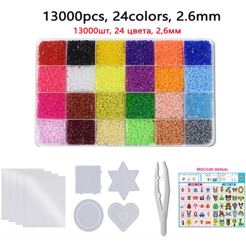 24/72 Màu Sắc Hộp Hama Hạt Đồ Chơi 2.6/5Mm Nhựa Xếp Hình Giáo Dục Trẻ Em 3D Ghép Hình Tự Làm Đồ Chơi Cầu Chì Hạt pegboard Tờ Ủi Giấy