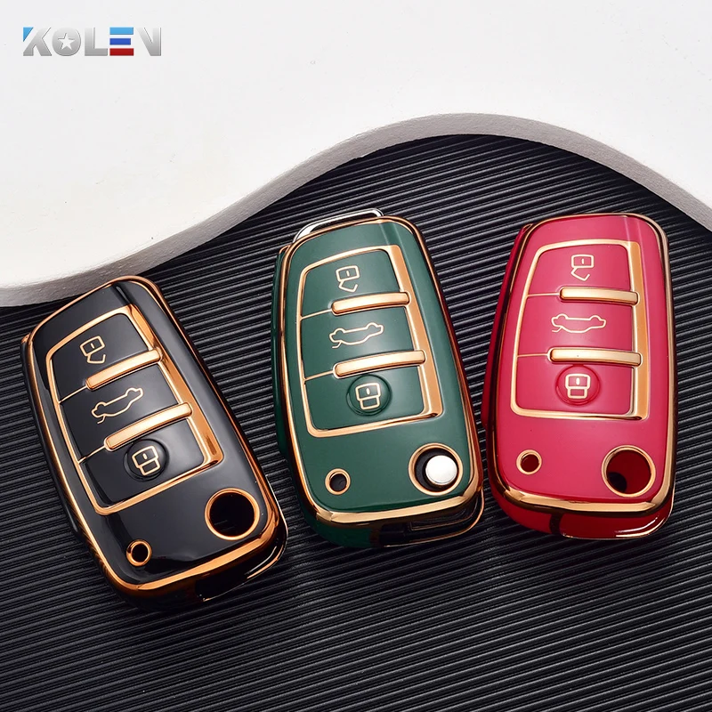 Thời Trang TPU Xe Lật Chìa Khóa Bao Da Dùng Cho Xe Audi A1 A3 8P 8L A4 A5 B6 B7 A6 a7 C5 C6 4F Q3 Q5 Q7 Q8 TT S3 S4 S6 RS Phụ Kiện