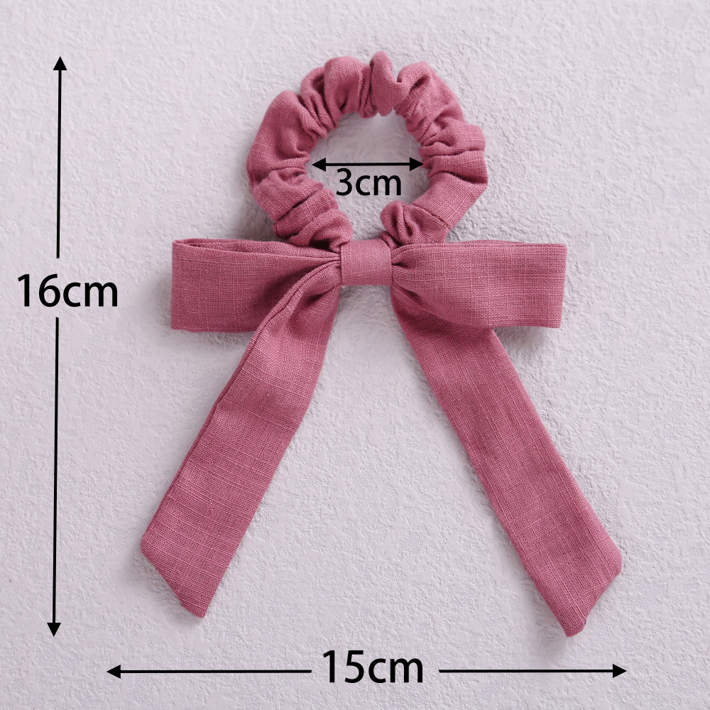 Accesorios para el cabello para niñas, lazos grandes, soporte para cola de caballo para niños pequeños, bandas de goma para el cabello elásticas de lino y algodón a la moda