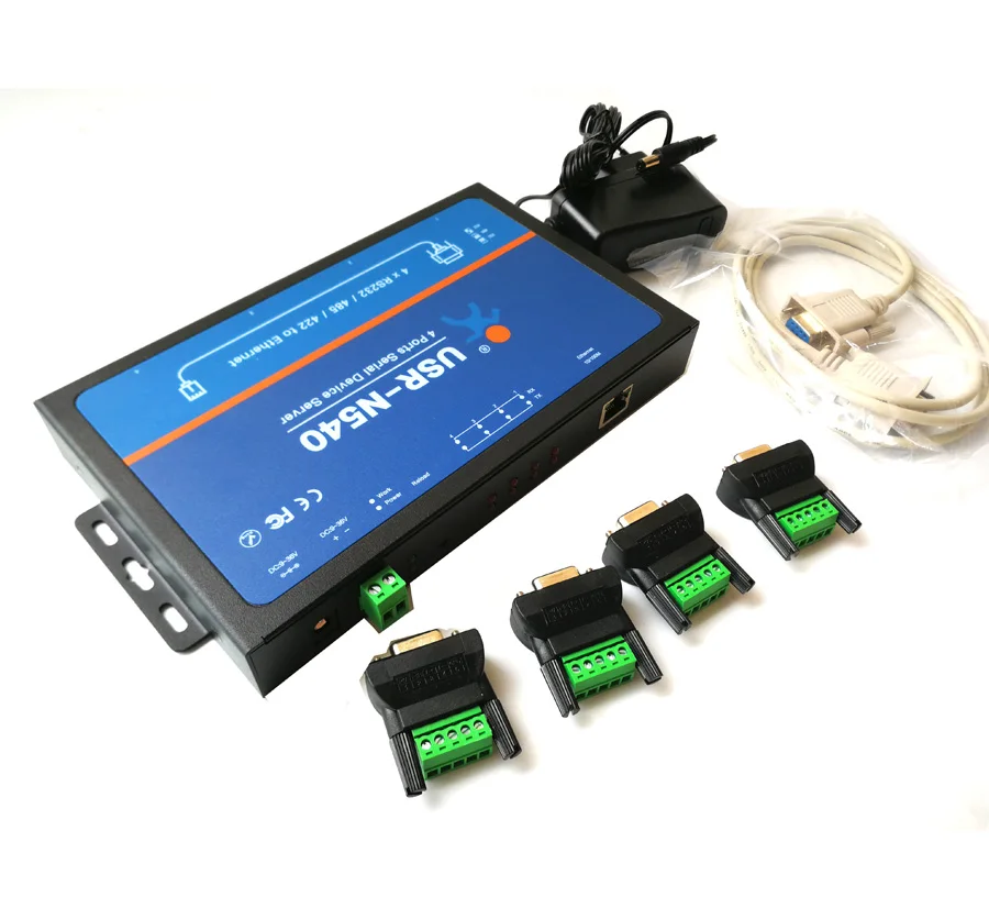 USR-N540 4 Poorten Seriële Apparaat Servers, Seriële RS232 Rs485 Rs422 Naar Ethernet Converter Module Controller