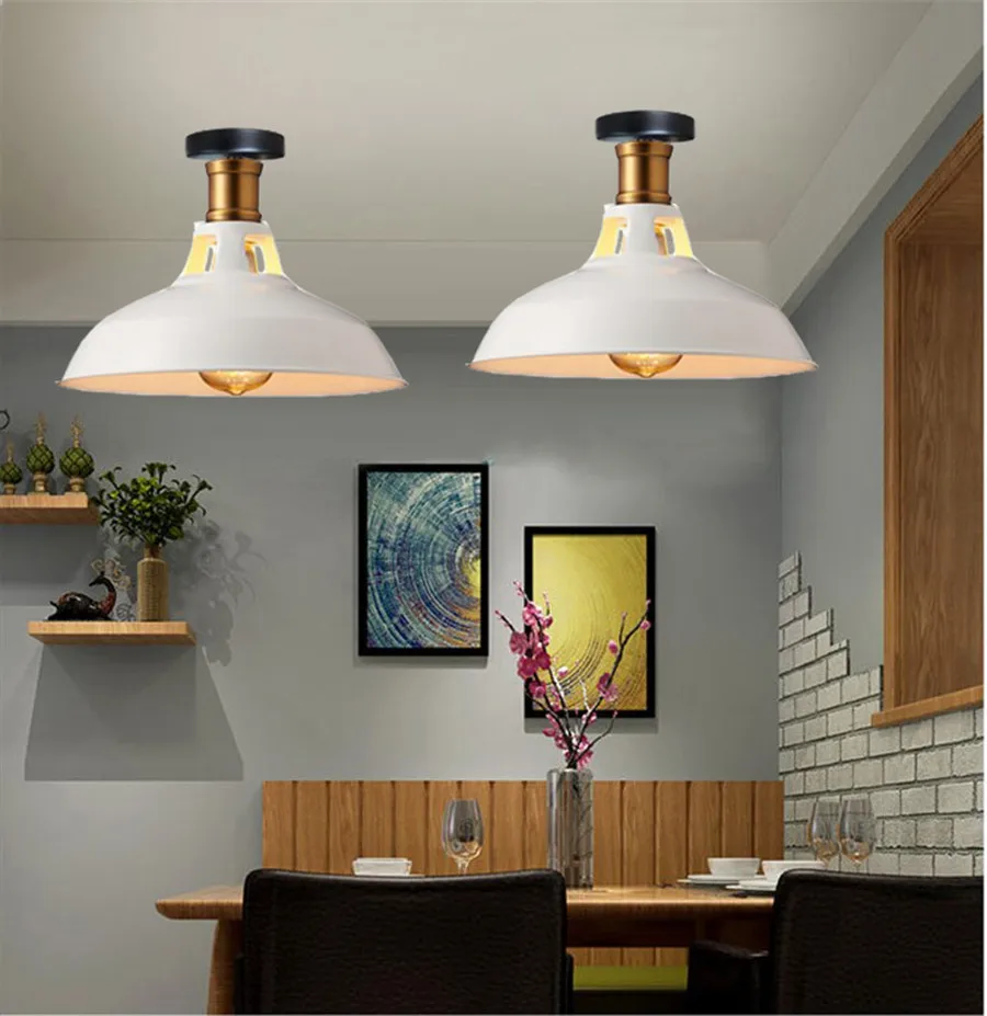 Lampu Langit-langit Industri Retro Luminaria E27 Lampu Langit-langit Lampu Loteng Negara Amerika Perlengkapan Rumah Dapur Bar Lampara Techo