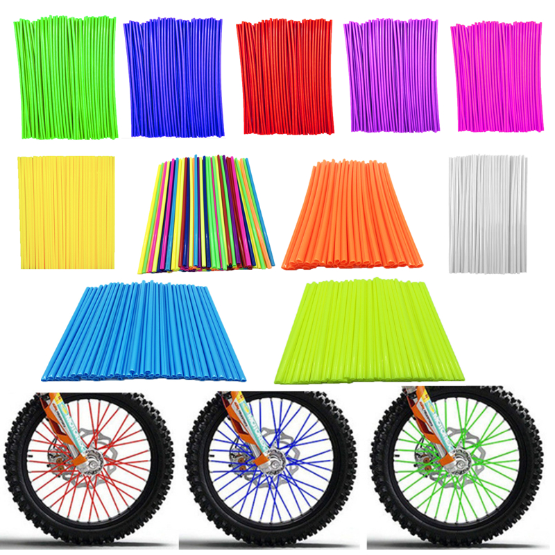 新しいオートバイ 72 個ホイールリムスポークラップキットスキンカバーモトクロスダートピットバイクエンデューロ