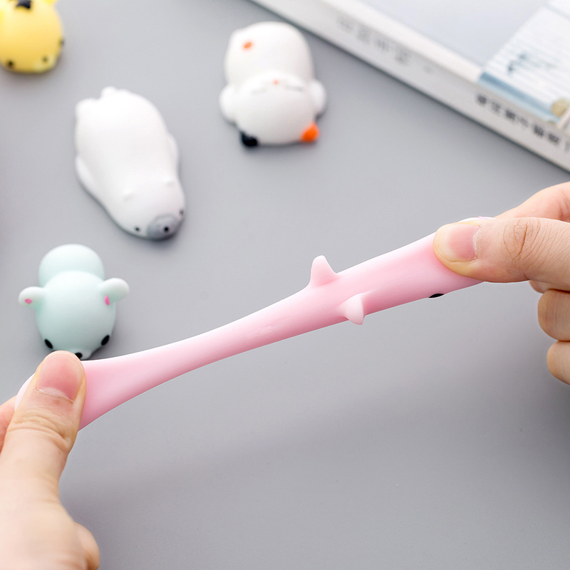 フワフワ動物抗ストレスおもちゃ粘着スクイーズおもちゃかわいい抗ストレスボール Abreact ソフト粘着ストレスリリーフ面白いおもちゃ子供のため