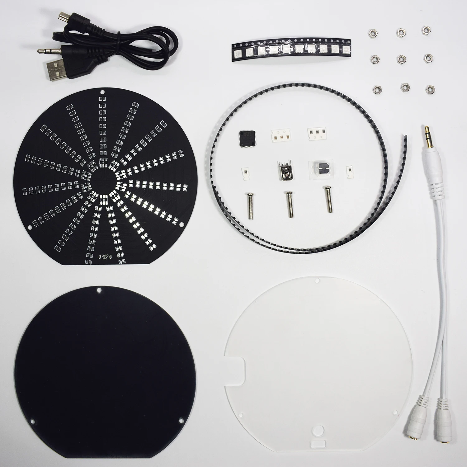 LED Circular Audio Visualizer Music Spectrum Display Electronic DIY Kit SMD Component Soldering Kit