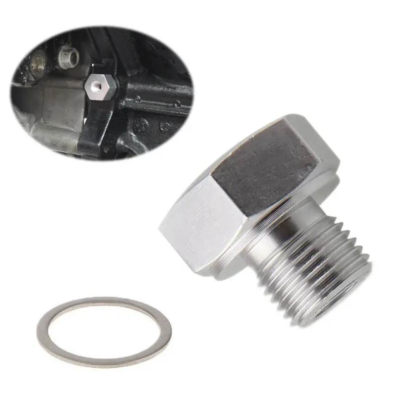 M12x1.5 a 1/8 npt novo adaptador de sensor de pressão de óleo do motor conector série ls com arruela de cobre