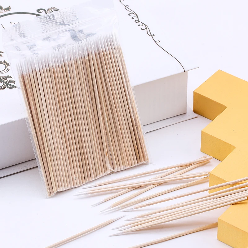 500/1000PCS Disposable Cotton Swabs Lint Free Micro Wood Brushes Eyelash Extension Glue Removing Makeup Tools Lashes Accessories