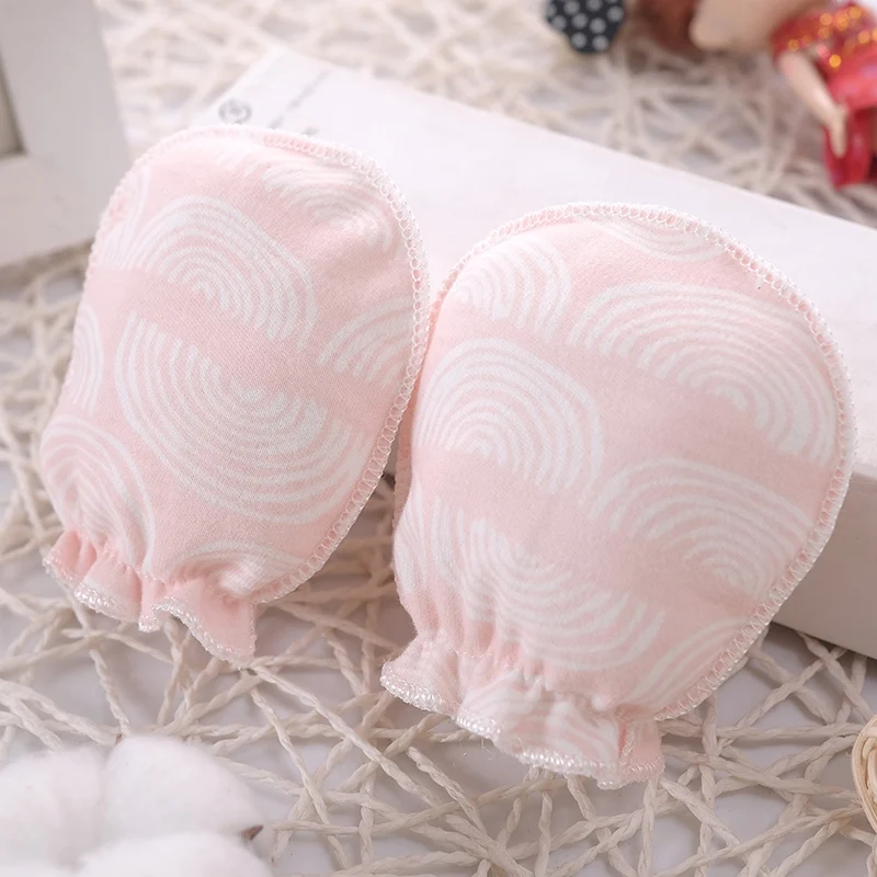 5 pares/lote bebê recém-nascido luvas de algodão dos desenhos animados macio meninos meninas luvas reutilizáveis 0-3m bebê menina menino cabeça luvas