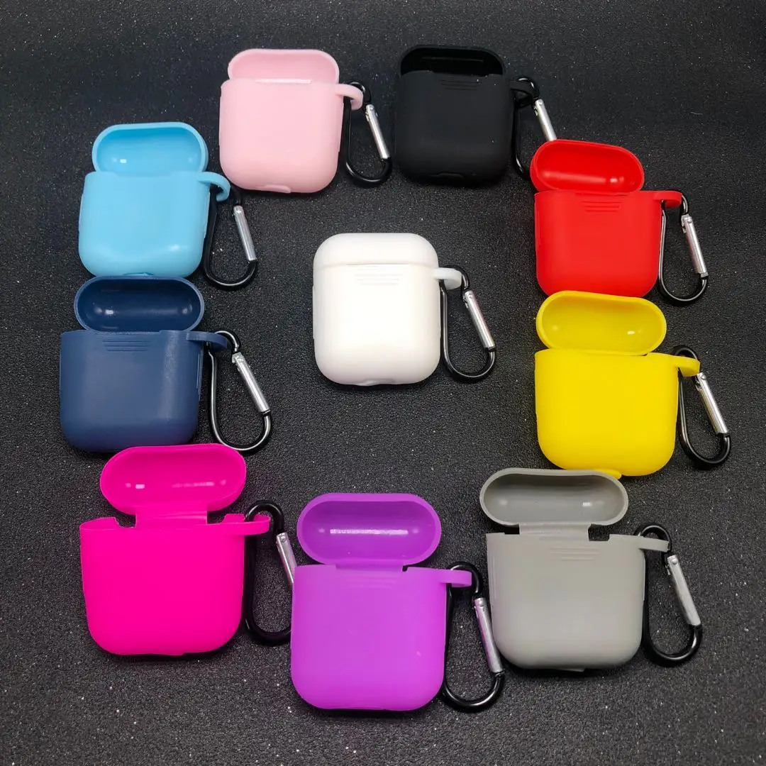Funda para Apple Airpods funda protectora de silicona para auriculares Bluetooth para Apple Airpods funda 1 y 2 funda a prueba de golpes