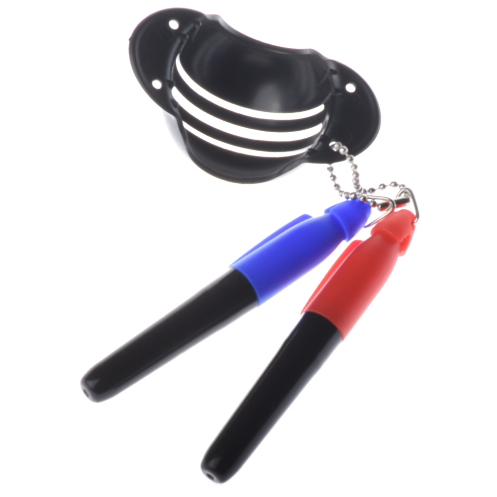 1Set Pena Penanda Tri-line Bola Golf Alat Pelurusan Pelurusan Gambar Penggaris Bola Mudah dengan 2 Pena