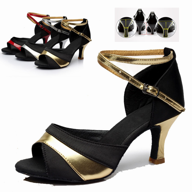 Zapatos de baile profesionales de moda clásica para mujer, Tango/salón de baile/latino/Salsa, tacón de 5/7cm, para niñas y mujeres