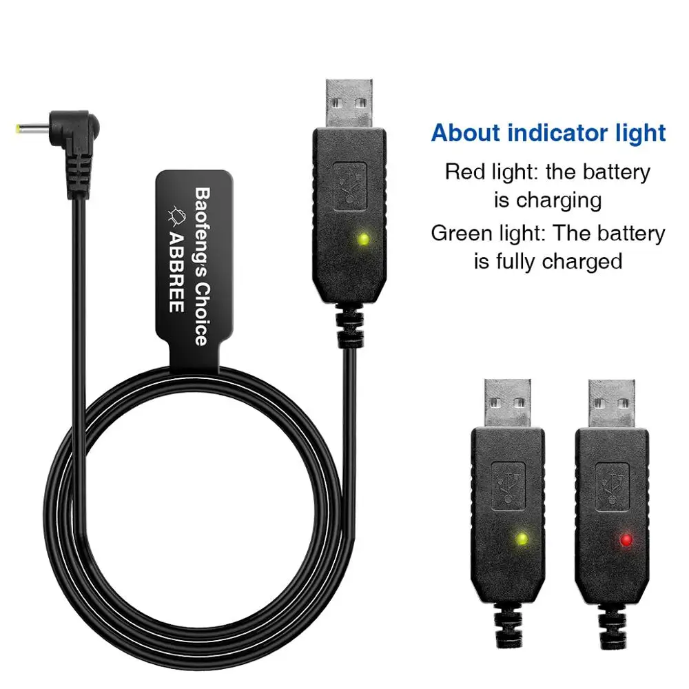 Kabel ładowarki USB BaoFeng Walkie Talkie do UV-5R UV5R UV-82 3800mAh UV-S9 Plus AR-152 Walkie Talkie Ham Two Way Radio