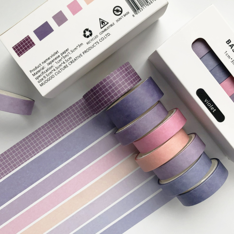 JIANWU 8 ชิ้น/เซ็ต Retro สีทึบพื้นฐานตกแต่ง Washi เทป DIY สมุดภาพสติกเกอร์น่ารัก Kawaii Masking เทปอุปกรณ์โรงเรียน