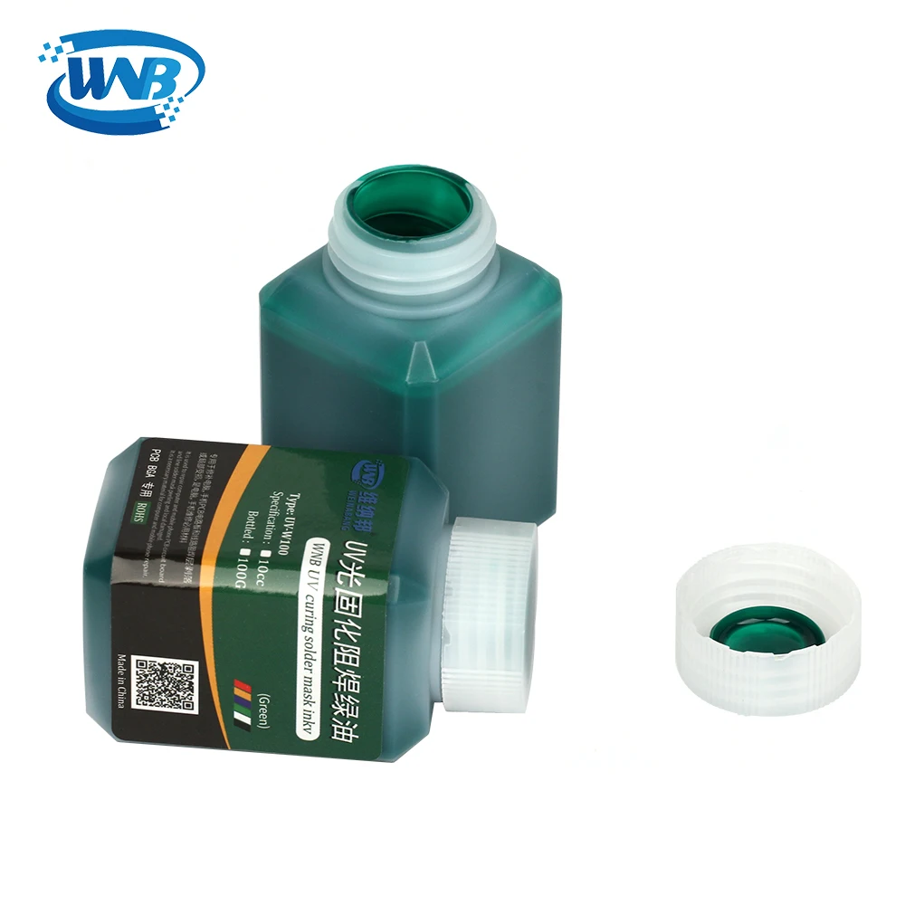 WNB 100g UV แสง Curable Solder Mask หมึกป้องกันการกัดกร่อน Arcing BGA PCB SMD Circuit Board ซ่อมเชื่อมสีน้ํามัน