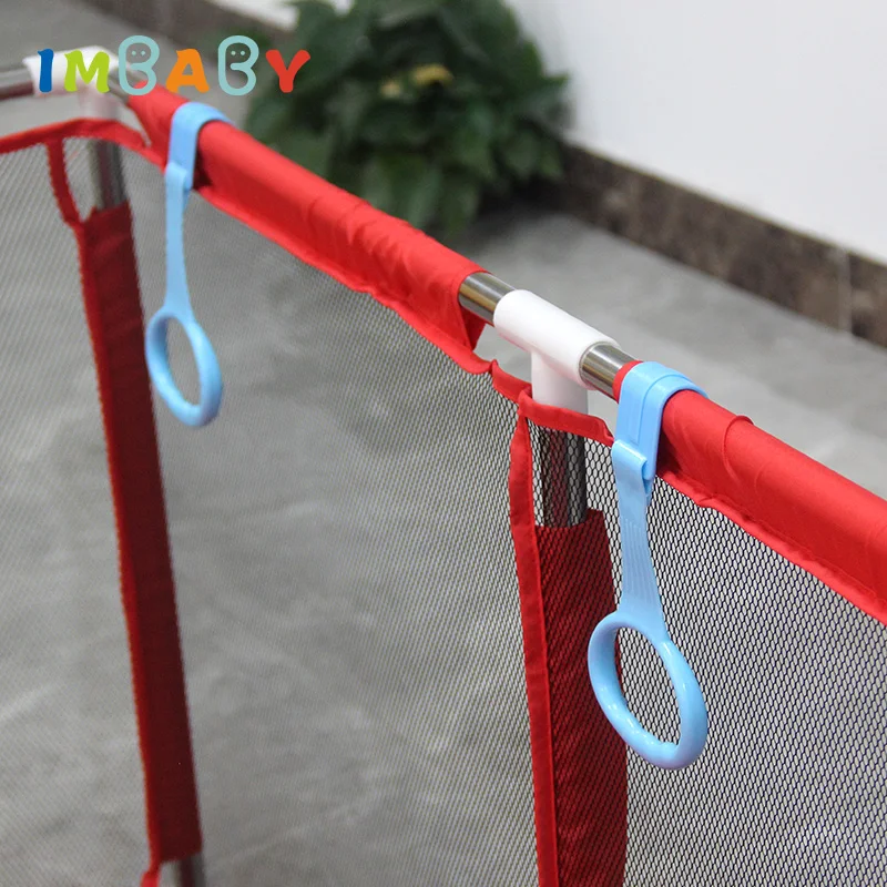 IMBABY 4 ชิ้น/ล็อตดึงแหวนสําหรับ Playpen เด็ก Crib Hooks ทั่วไปใช้ตะขอเตียงแหวนตะขอแขวนแหวนช่วยเด็กอุปกรณ์เสริม