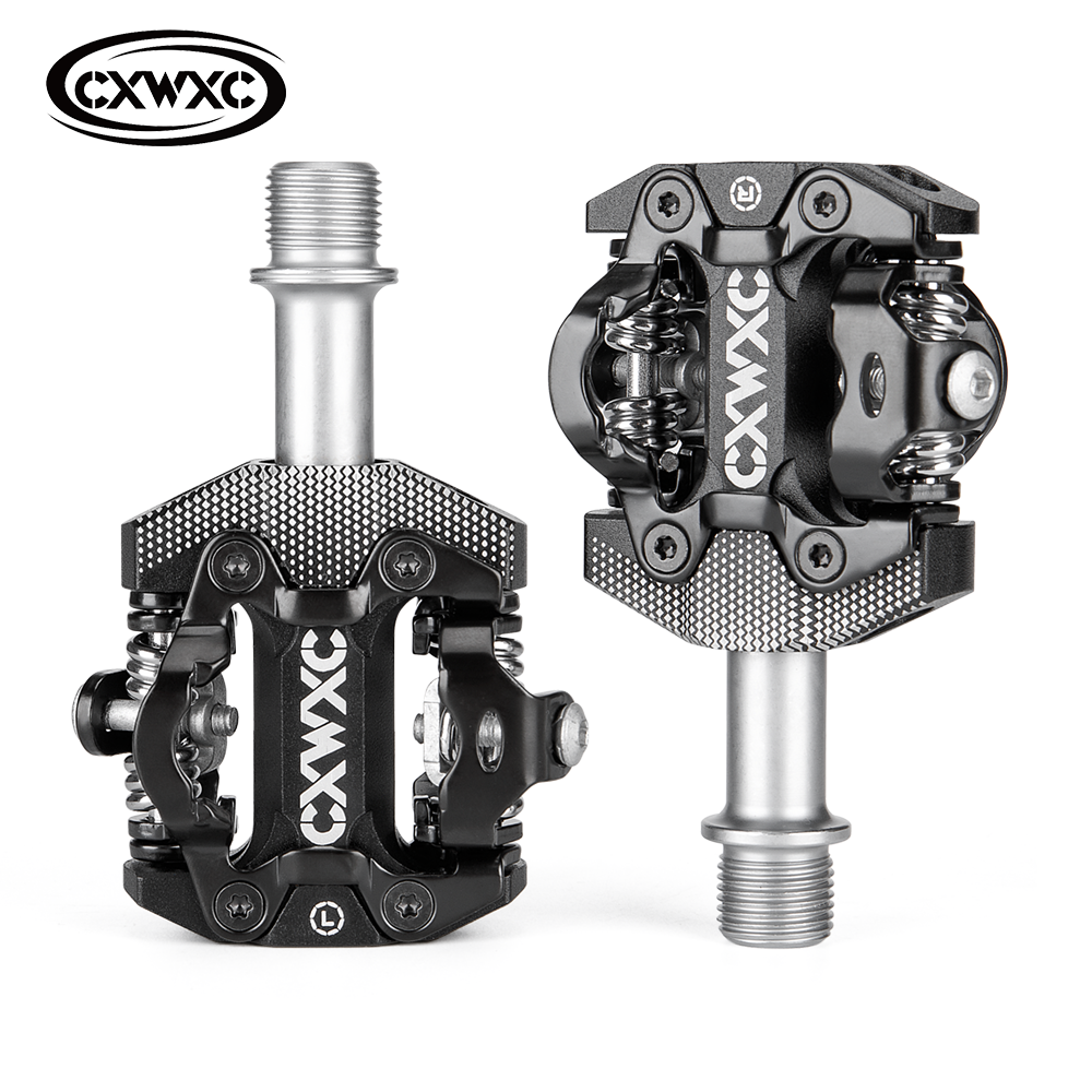 Pedal Sepeda Tanpa Jepit Sepeda Mengunci Sendiri untuk Sistem SPD MTB/Pedal Sepeda Aluminium Jalan Pedal Kunci Bantalan Tertutup CR-MO
