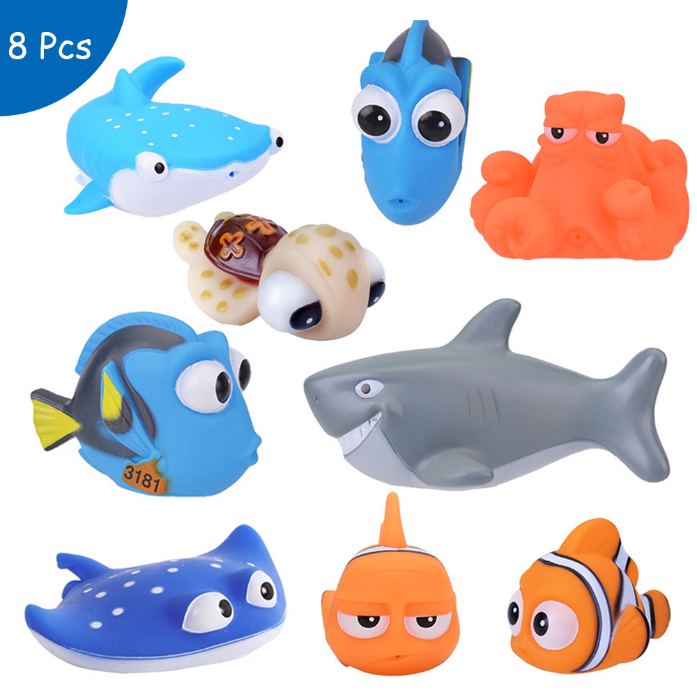เด็กของเล่น Finding Nemo Dory Float สเปรย์น้ำบีบของเล่นยางนุ่มเล่นห้องน้ำสัตว์เด็กอาบน้ำ Clownfish ของเล่น