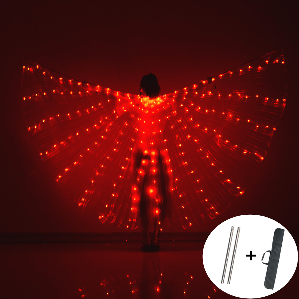 LED Flügel Bauchtanz Flügel Isis Halloween Flügel Prop Glänzende LED Lampe Flügel Bauchtanz Kostüme Zubehör Sticks Erwachsene Kind