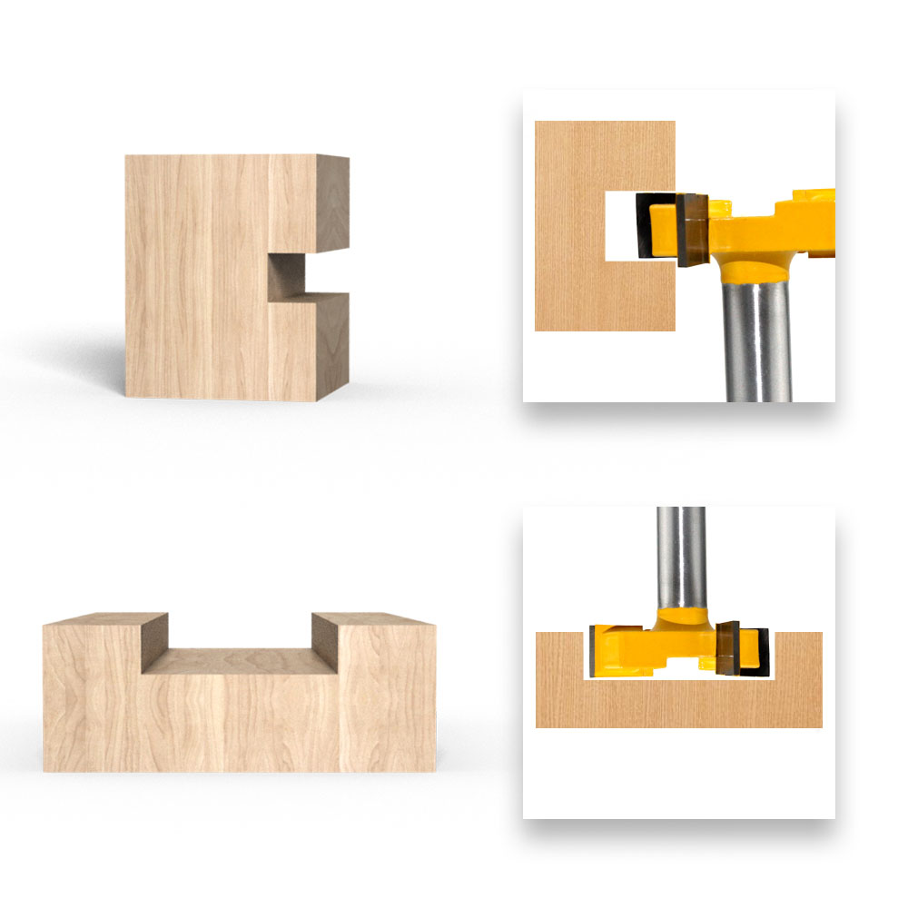 LAVIE 1 4 Edge T Loại Làm Khe Cắt Dụng Cụ Làm Rau Cau Router Bit Cho Gỗ Công Nghiệp Cao Cấp Xay Cắt Làm Khe