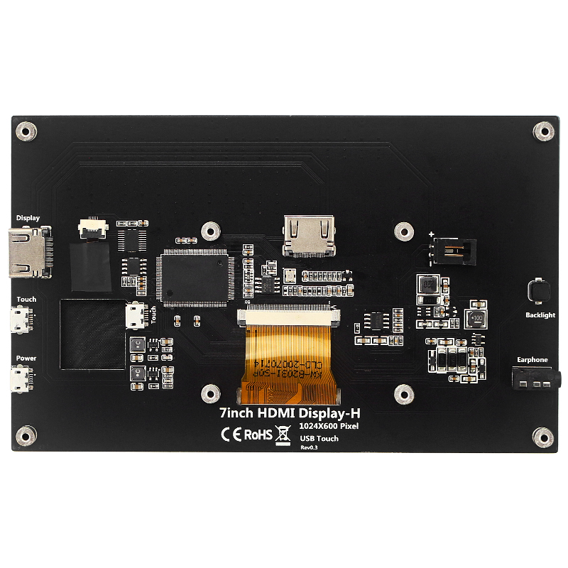 Raspberry Pi 5 7 Zoll Touchscreen IPS 1024x600 HD LCD HDMI-kompatibles Display für RPI 4B 3B+ OPI 5 AIDA64 PC Sekundärbildschirm