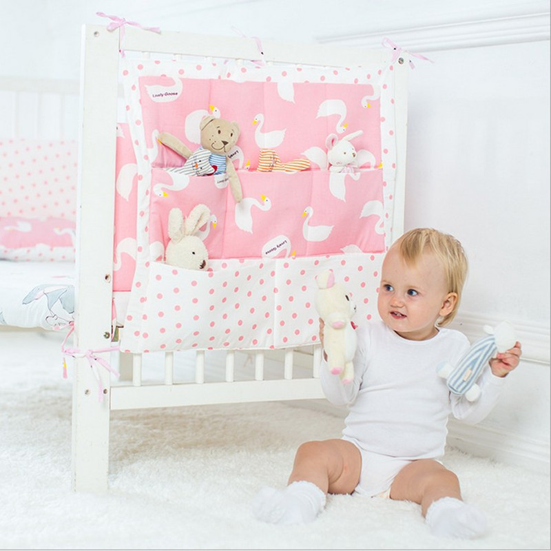 Camera dei cartoni animati Asilo nido Borsa portaoggetti appesa Lettino per bambini Organizzatore per culla Tasca per pannolini giocattolo per set di biancheria da letto per culla neonato 50 * 60 cm