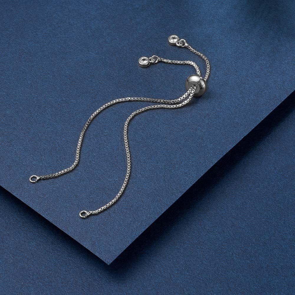 Gelang Slider Disesuaikan Gunmetal Rose-Gold Rantai Kuningan Berlapis Emas Batu Zirkonia Kubik DIY Rantai Tambahan Hadiah Persahabatan