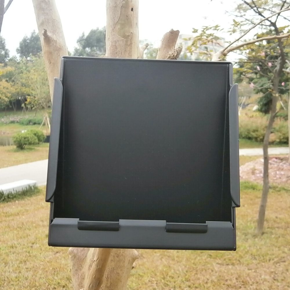 Schwarze quadratische Pelletfalle aus Stahl – 5,50 x 5,50 Zoll
