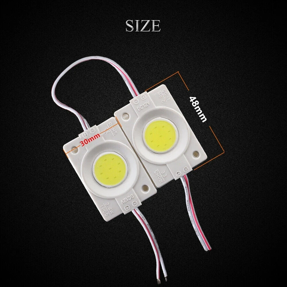 โมดูล LED 12V COB Light ออกแบบโฆษณาป้าย Backlight Shop แบนเนอร์กันน้ํา IP65 สีขาวสีแดงสีเขียวสีฟ้าสีเหลืองสีชมพู 10pcs