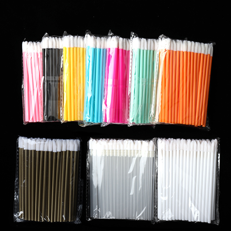 50 Uds. Pincel de maquillaje desechable para brillo de labios, varitas de brillo de lápiz labial, aplicador, pinceles de labios huecos, herramientas cosméticas de belleza portátiles